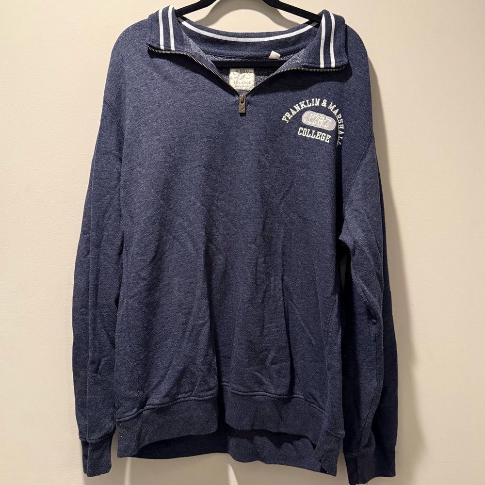 Franklin and Marshall Navy Zip-Up Sweatshirt